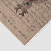 Musical Rudolph Red Nose Reindeer Teddy Bear Tissuepapier (Detail)