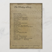 Musical Rustic Forest Red Heart Tree Wedding Programmakaart (Achterkant)