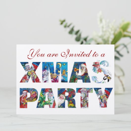 MUSICAL SANTA AND SNOWMAN XMAS NACHT PARTIJ KAART (Staand voorkant)