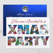 MUSICAL SANTA AND SNOWMAN XMAS NACHT PARTIJ KAART (Voorkant / Achterkant)