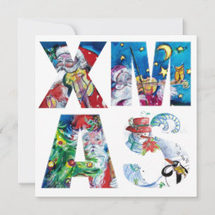 MUSICAL SANTA AND SNOWMAN XMAS NACHT PARTIJ KAART