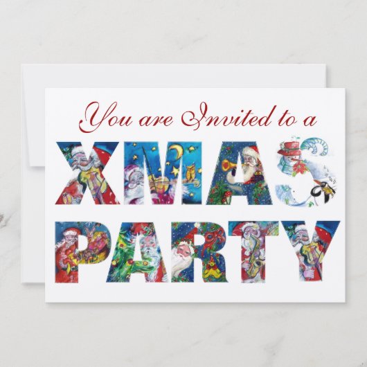 MUSICAL SANTA AND SNOWMAN XMAS NACHT PARTIJ KAART (Voorkant)