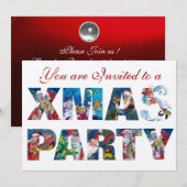 MUSICAL SANTA AND SNOWMAN XMAS NACHT PARTIJ KAART (Voorkant / Achterkant)