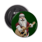 Musical Santa Claus die kerstliedjes speelt Button Flesopener (Voorkant)