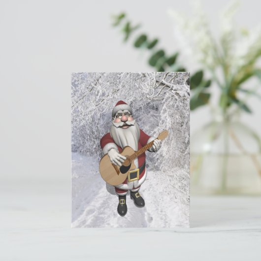 Musical Santa Claus die kerstliedjes speelt Feestdagenkaart (Staand voorkant)