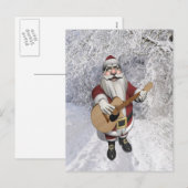 Musical Santa Claus die kerstliedjes speelt Feestdagenkaart (Voorkant / Achterkant)