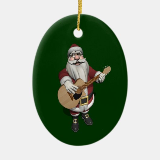 Musical Santa Claus die kerstliedjes speelt Keramisch Ornament (Voorkant)