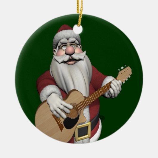 Musical Santa Claus die kerstliedjes speelt Keramisch Ornament (Voorkant)