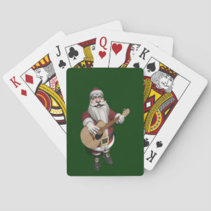 Musical Santa Claus die kerstliedjes speelt Pokerkaarten