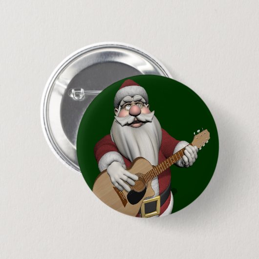Musical Santa Claus die kerstliedjes speelt Ronde Button 5,7 Cm (Voorkant /achterkant)