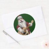 Musical Santa Claus die kerstliedjes speelt Ronde Sticker (Envelop)