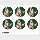 Musical Santa Claus die kerstliedjes speelt Ronde Sticker (Vel)