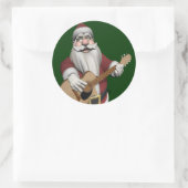 Musical Santa Claus die kerstliedjes speelt Ronde Sticker (Tas)