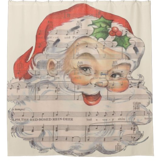 Musical Santa Claus Douchegordijn (Voorkant)