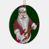 Musical Santa die Red Electric Guitar afspeelt Keramisch Ornament (Rechts)