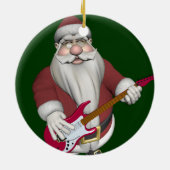 Musical Santa die Red Electric Guitar afspeelt Keramisch Ornament (Achterkant)