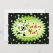 Musical Santa Elf kerstCaroling Party Invitat Kaart (Voorkant)