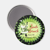 Musical Santa Elf Kerstmis Brunch Invitation Magn Magneet (Voorkant / Achterkant)