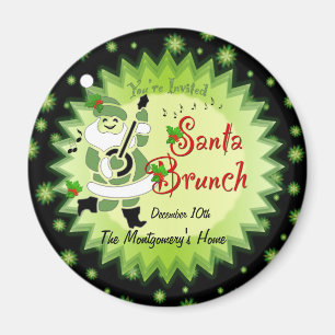 Musical Santa Elf Kerstmis Brunch Invitation Magn Magneet