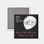 Musical Save the Date Bar of Bat Mitzvah Magneet (Voorkant / Achterkant)