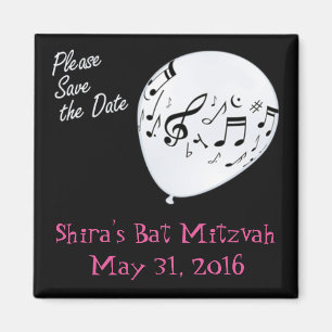 Musical Save the Date Bar of Bat Mitzvah Magneet