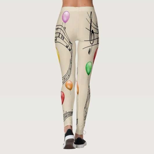 Musical Scale Swirl ~ Balloons ~ Musical Notes ~ * Leggings (Achterkant)