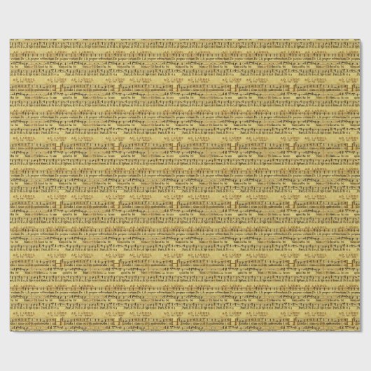 Musical Score Notation Old Paper Design Cadeaupapier (Vlak)