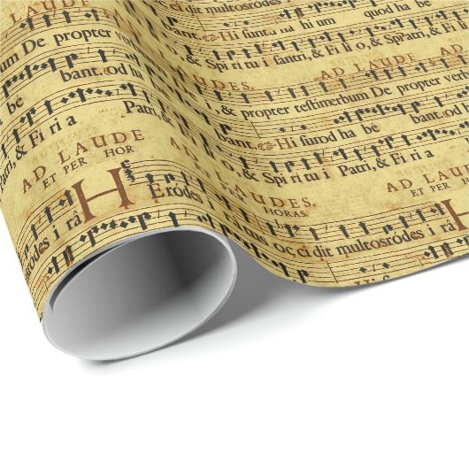 Musical Score Notation Old Paper Design Cadeaupapier (Rol Hoek)