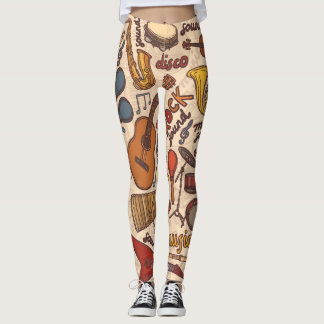 Musical Sketch: Kleurrijke naadloos. Leggings