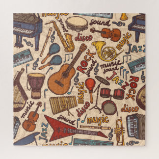 Musical Sketch: Kleurrijke naadloos. Legpuzzel
