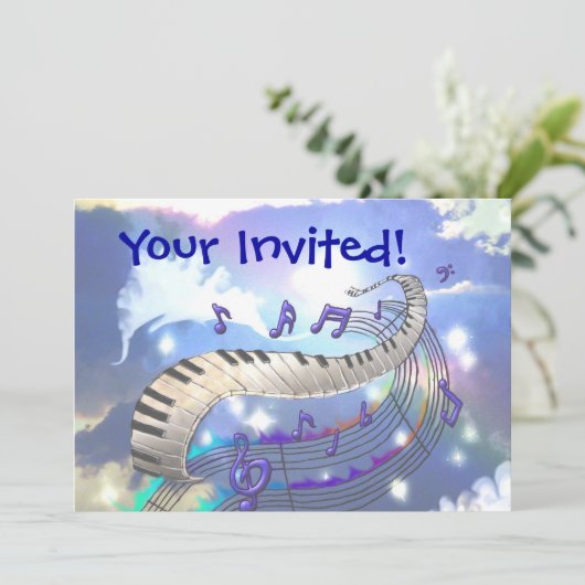 Musical Sky, je uitgenodigd! Kaart (Staand voorkant)