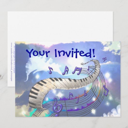 Musical Sky, je uitgenodigd! Kaart (Voorkant / Achterkant)