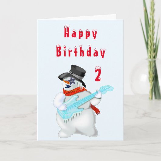 Musical Snowman Baby Birthday Kaart (Voorkant)