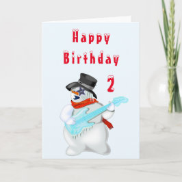 Musical Snowman Baby Birthday Kaart
