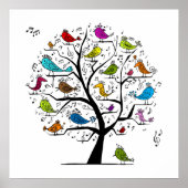Musical Song Birds Poster (Voorkant)