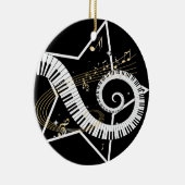 Musical Star golden notes Keramisch Ornament (Rechts)
