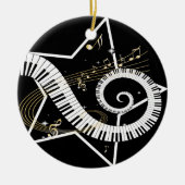 Musical Star golden notes Keramisch Ornament (Voorkant)