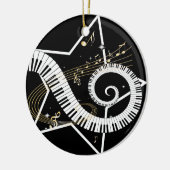 Musical Star golden notes Keramisch Ornament (Links)