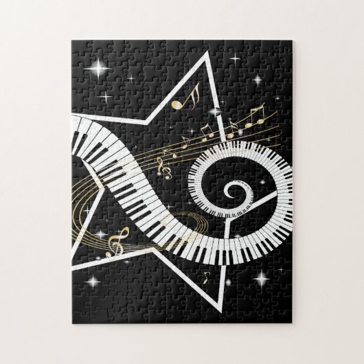 Musical Star golden notes Legpuzzel (Verticaal)