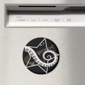 Musical Star golden notes Magneet (Insitu (Vaatwasser))