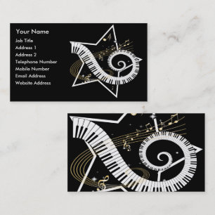 Musical Star golden notes Music Visitekaartje