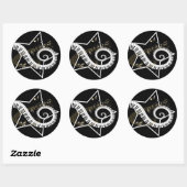 Musical Star golden notes Ronde Sticker (Vel)