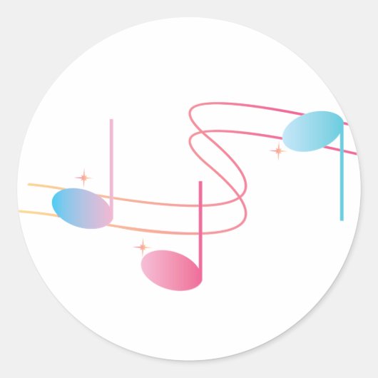 Musical Swirl Ronde Sticker (Voorkant)