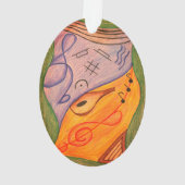 Musical Symbols met kerstboomklep Ornament (achterkant)