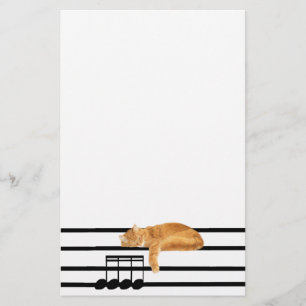 Musical tabby kitty cat briefpapier