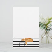 Musical tabby kitty cat briefpapier (Staand voorkant)
