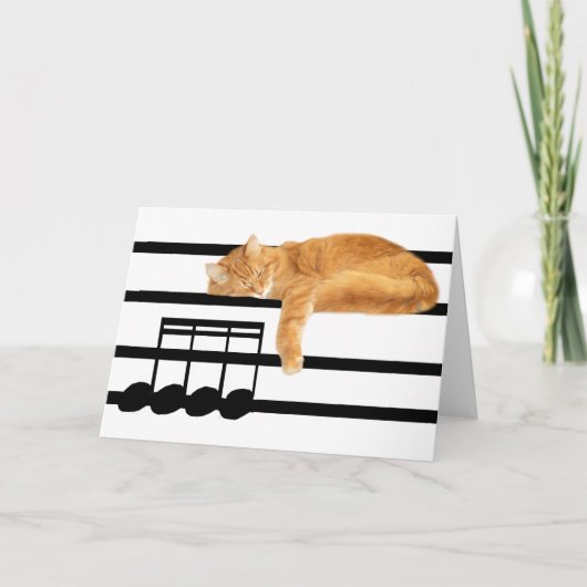 Musical tabby kitty cat kaart (Voorkant)