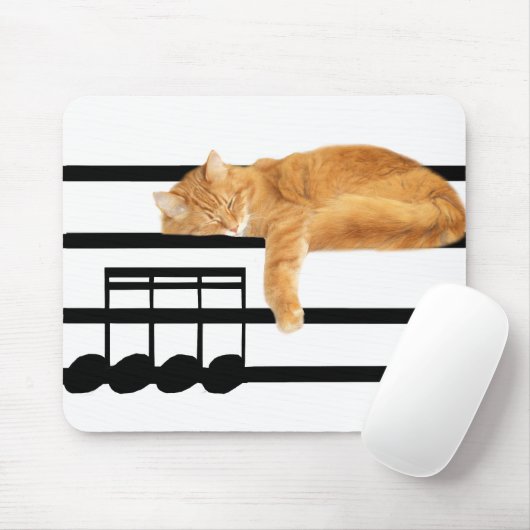 Musical tabby kitty cat muismat (Met muis)