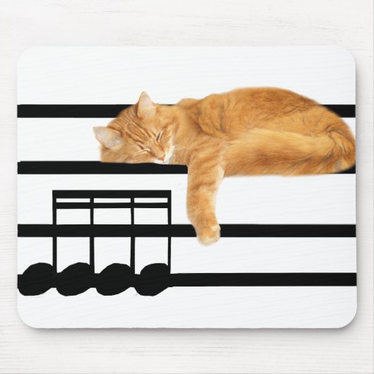 Musical tabby kitty cat muismat (Voorkant)