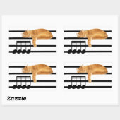 Musical tabby kitty cat rechthoekige sticker (Vel)